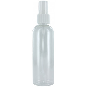 100 ml spray flesje transparant met vinger verstuiver / spraykop (Boston model)